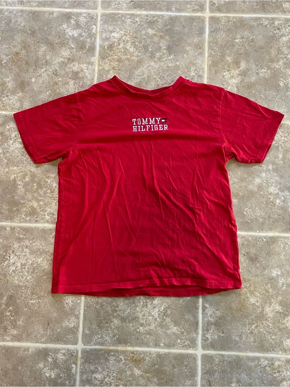 Tommy Hilfiger Red Logo Short Sleeve Tee